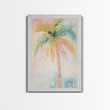 Oil Painting Print of a Palm Tree, Coastal Decor, Beach House Art, Beach Art, Vacation Gift, Pink Decor, Preppy Decor, Preppy Art