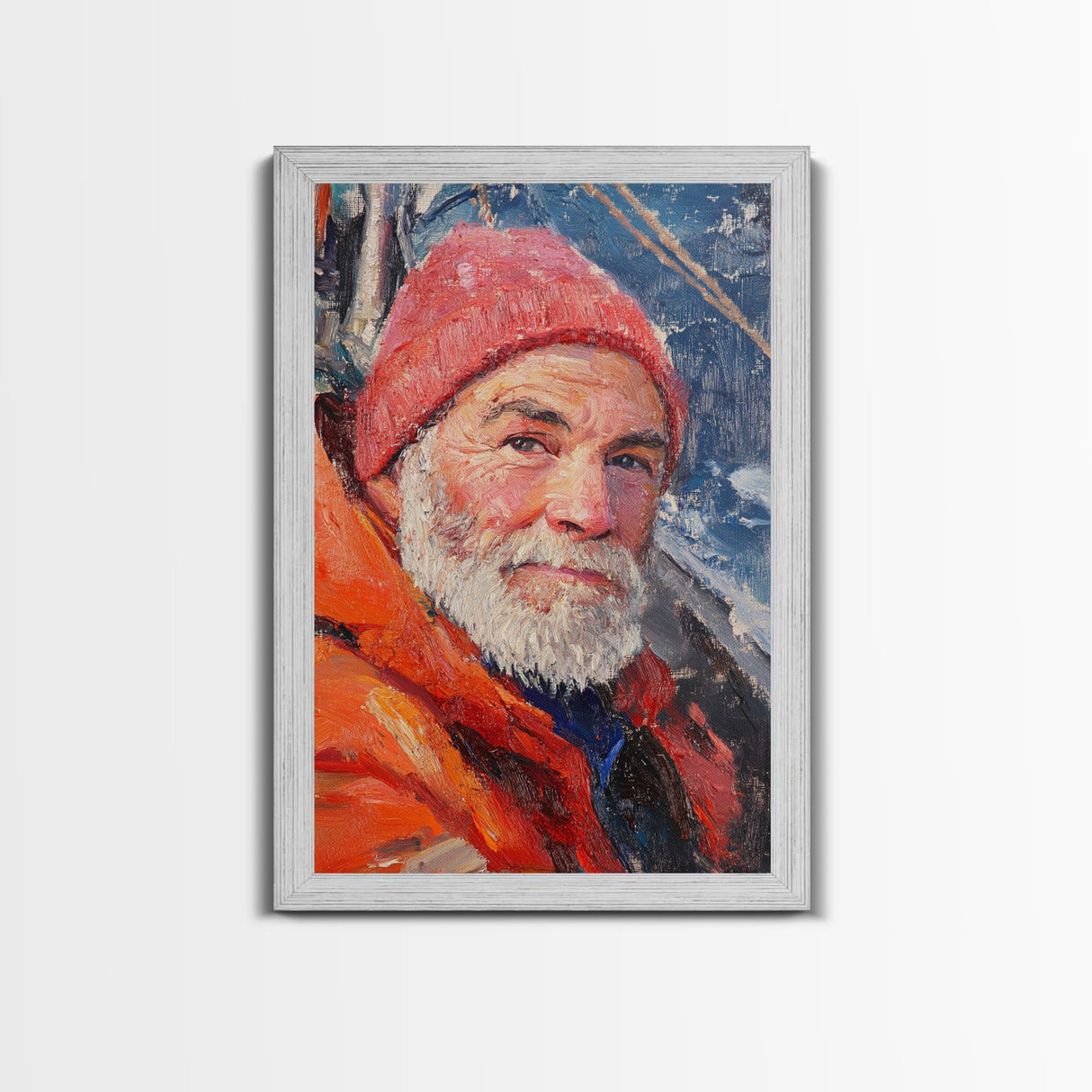 Fisherman Painting Canvas Print, Fisher Decor, Fisherman Wall Art, Oil Painting Of a Fisherman Canvas Print, Alaskan Wall Art