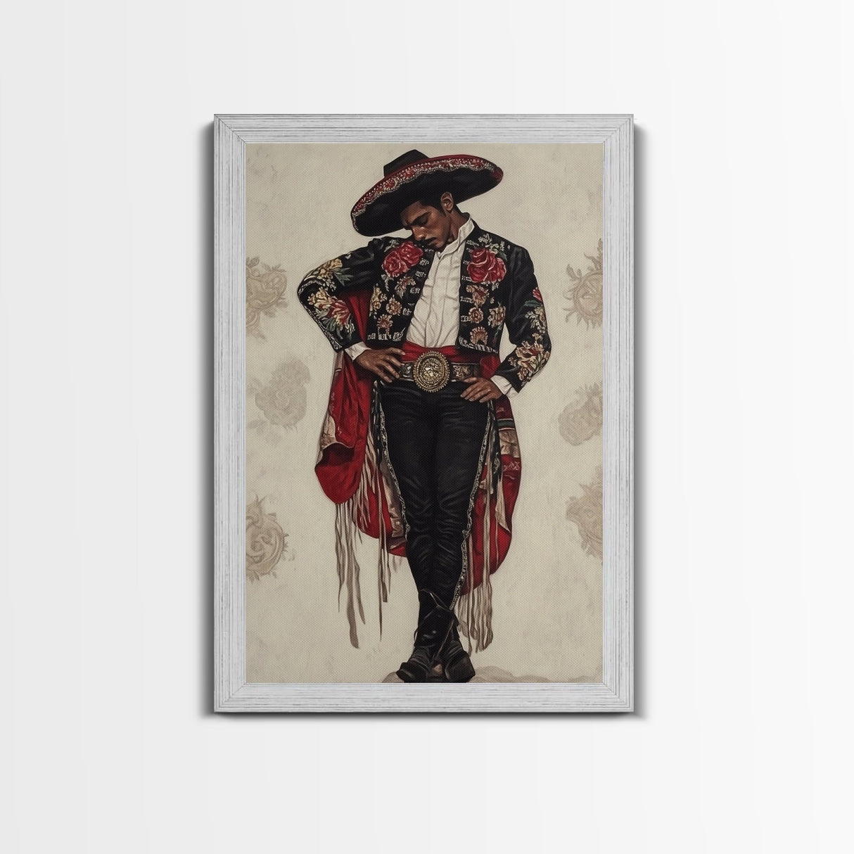 The Matador Oil Painting Canvas Print, Chicano Wall Art, Mexicano Decor, Mexican Inspired Wall Art