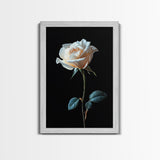 Still Life Photograph of a White Rose, Framed Canvas Print, Rose Painting, Rose Decor, Rose Wall Art, Mother's Day Gift Idea, Flower Wall Art