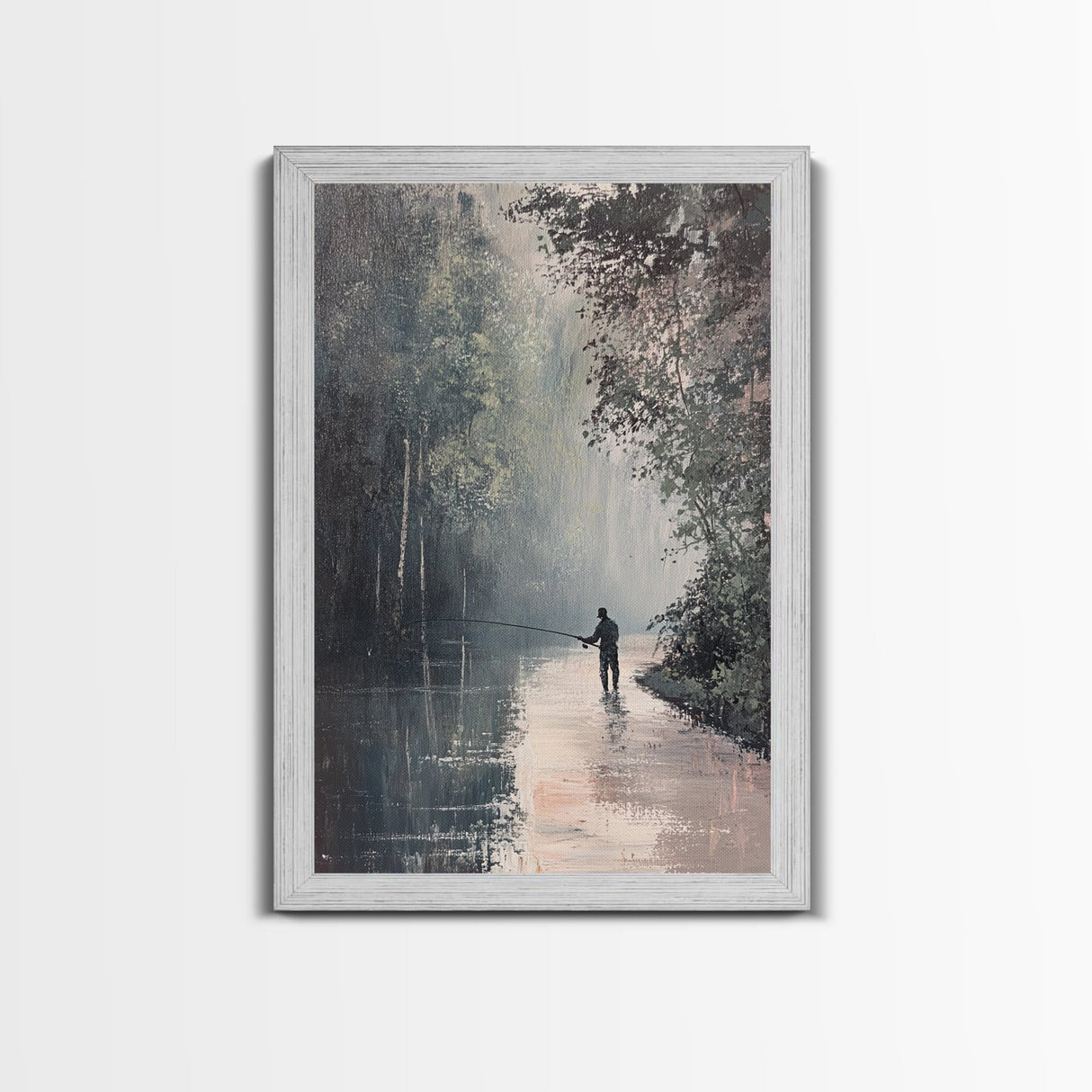 Fly Fishing Wall Art Gift For Dad, Father's Day Gift Idea, Framed Canvas print, Cabin Decor, Cabin Poster, Fishing Cabin Wall Art