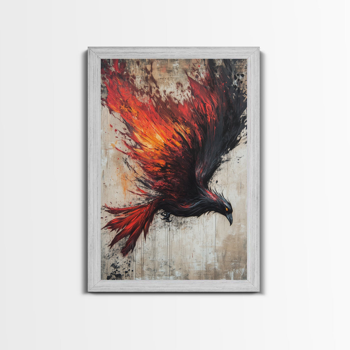 Graffiti Phoenix Canvas Print, Phoenix Painting, Grunge Punk Art, Office Decor, Man Cave Wall Art, Office Decor For Men, Gift For Him
