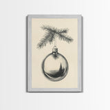 Christmas Tree Ornament Canvas Print, Retro Home Decor, Boho Christmas