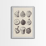 Rustic Boho Christmas Cookies Canvas Print - Framed Canvas - Minimalist Christmas Art - Boho Christmas Art - Rustic Christmas Art
