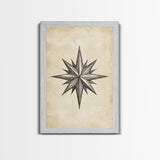 Sketch Of The North Star Canvas Print - Framed Canvas - Minimalist Christmas Art - Boho Christmas Art - Rustic Christmas Art