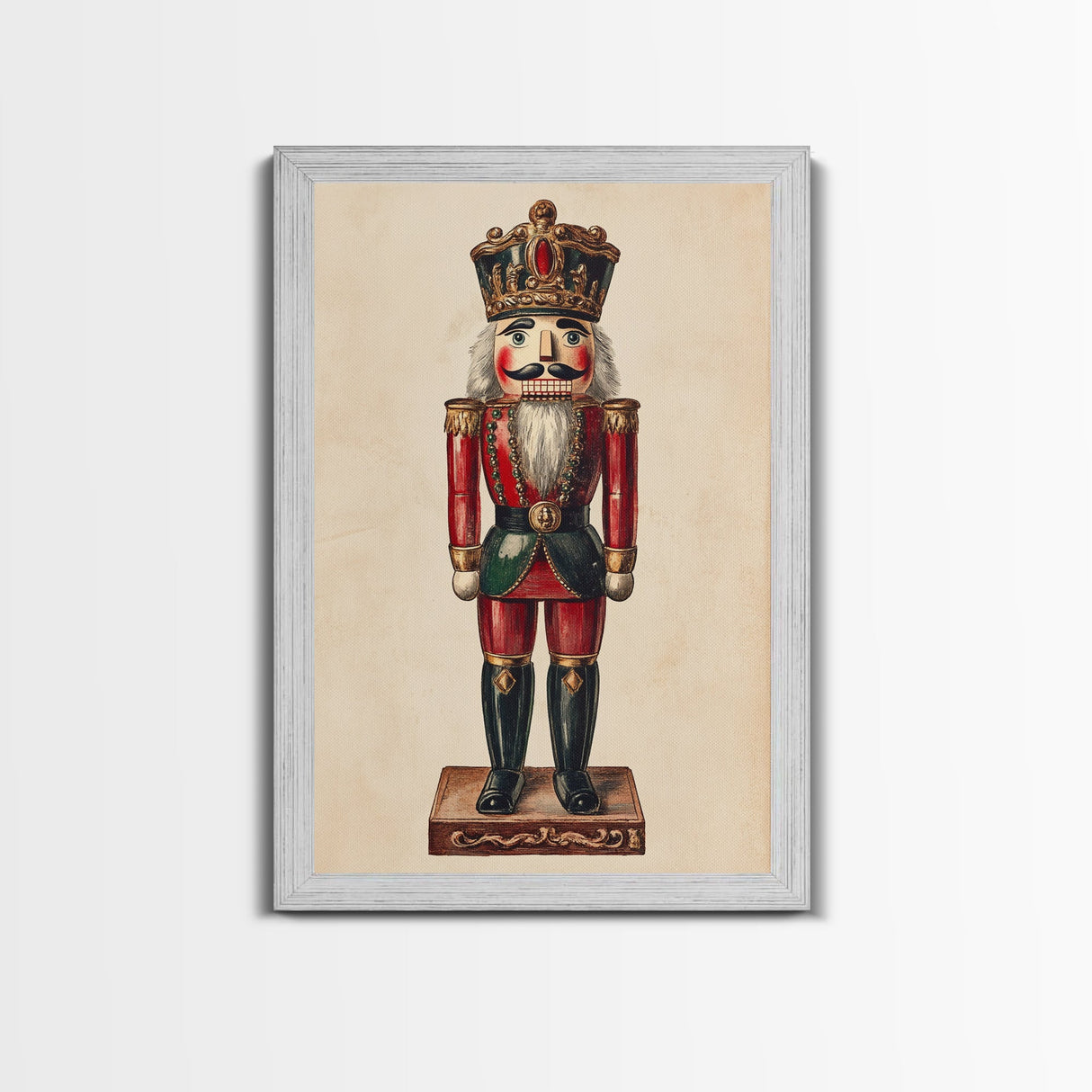 Sketch of a Nutcracker Canvas Print - Framed Canvas - Minimalist Christmas Art - Boho Christmas Art - Rustic Christmas Art