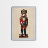 Sketch of a Nutcracker Canvas Print - Framed Canvas - Minimalist Christmas Art - Boho Christmas Art - Rustic Christmas Art