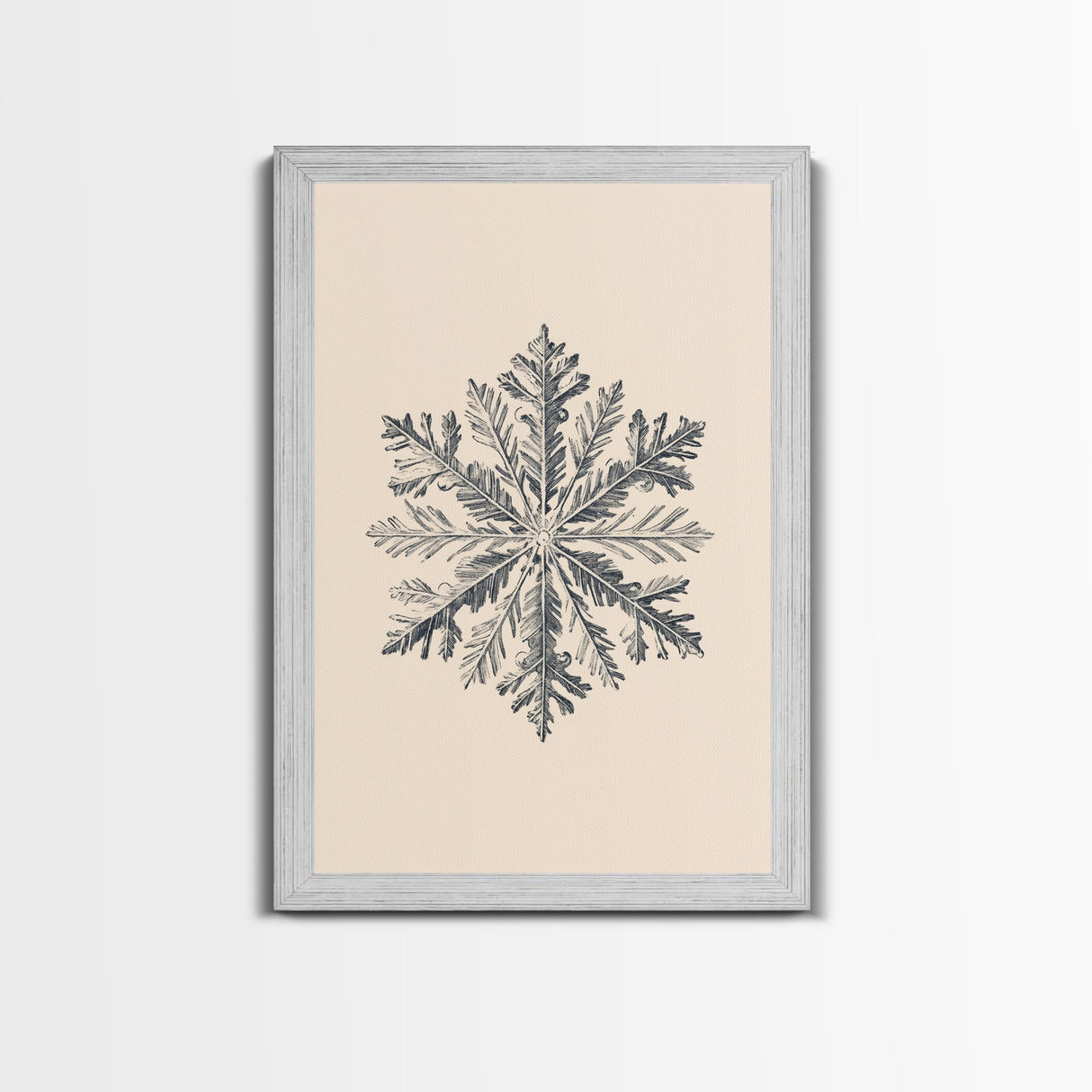Snowflake Canvas Print - Framed Canvas - Minimalist Christmas Art - Boho Christmas Art - Rustic Christmas Art - Winter Decor - Winter Art