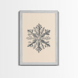 Snowflake Canvas Print - Framed Canvas - Minimalist Christmas Art - Boho Christmas Art - Rustic Christmas Art - Winter Decor - Winter Art