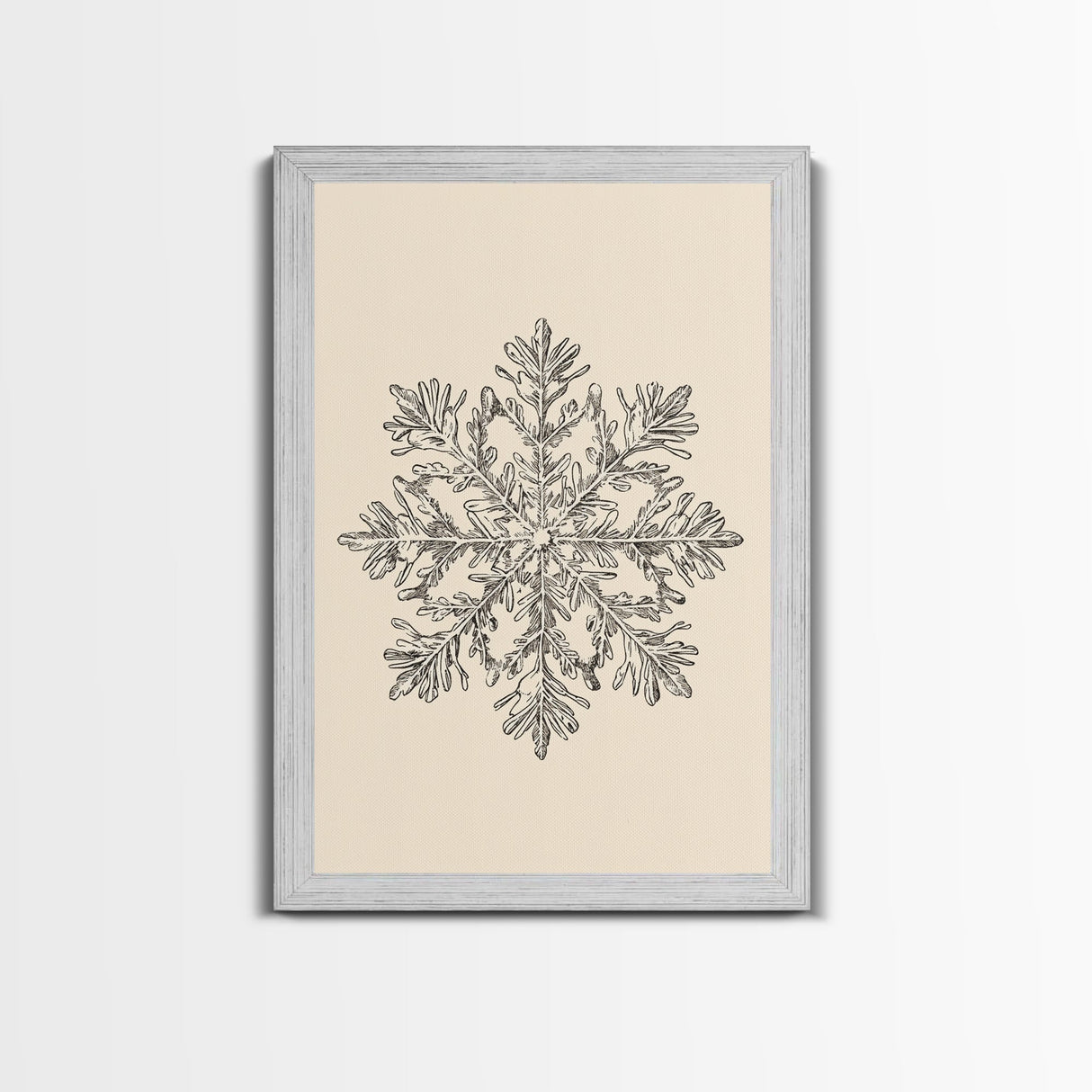 Sketch of a Snowflake Canvas Print - Framed Canvas - Minimalist Christmas Art - Boho Christmas Art - Rustic Christmas Art