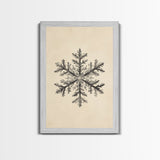 Drawing of a Snowflake Canvas Print - Framed Canvas - Minimalist Christmas Art - Boho Christmas Art - Rustic Christmas Art