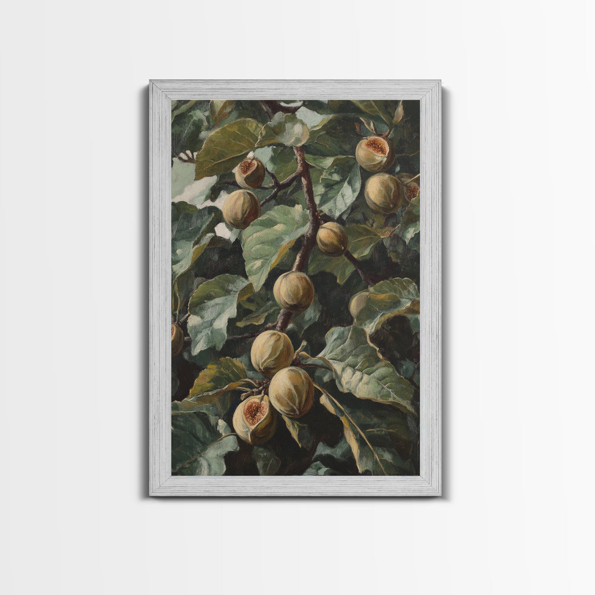 Fig Painting Print - Framed Canvas - Fig Oil Painting, Fig Painting, Kitchen Decor, Rustic Farmhouse, Minimalist Home Decor
