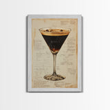 Espresso Martini Wall Art Canvas Print, Cocktail Painting, Cocktail Decor, Bar Decor, Bar Cart Art, Home Bar Wall Art, Kitchen Wall Art