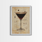 Espresso Martini Wall Art Canvas Print, Cocktail Painting, Cocktail Decor, Bar Decor, Home Bar Wall Art, Kitchen Wall Art