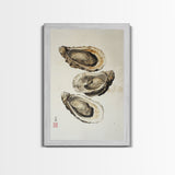Wabi Sabi Oyster Pearl Watercolor Painting Print, Coastal Art, Gift For Her Or Him, Japanese style Artwork, Oyster Shell Painting, Oyster Art