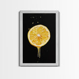 Lemons Oil Painting Print, Vintage Still Life of a Lemon, Antique Fruit Art Print, Still Life Wall Art, Lemon Painting, Framed Canvas Print