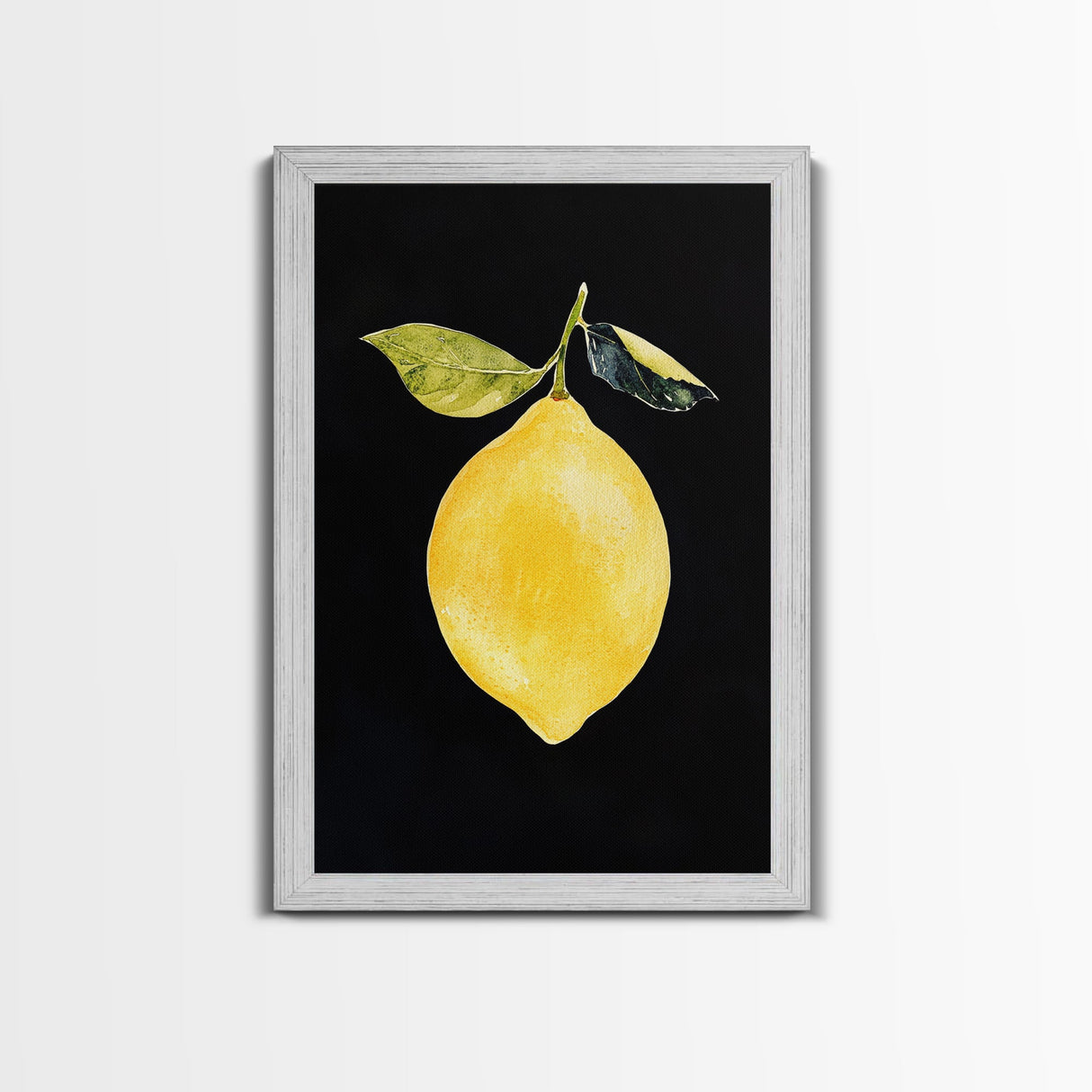 Lemon Oil Painting Print, Vintage Still Life of a Lemon, Antique Fruit Art Print, Still Life Wall Art, Lemon Painting, Framed Canvas Print