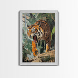 Retro Tiger Painting Canvas Print, Animal Print, Wall Art Home Decor, Tiger Wall Art