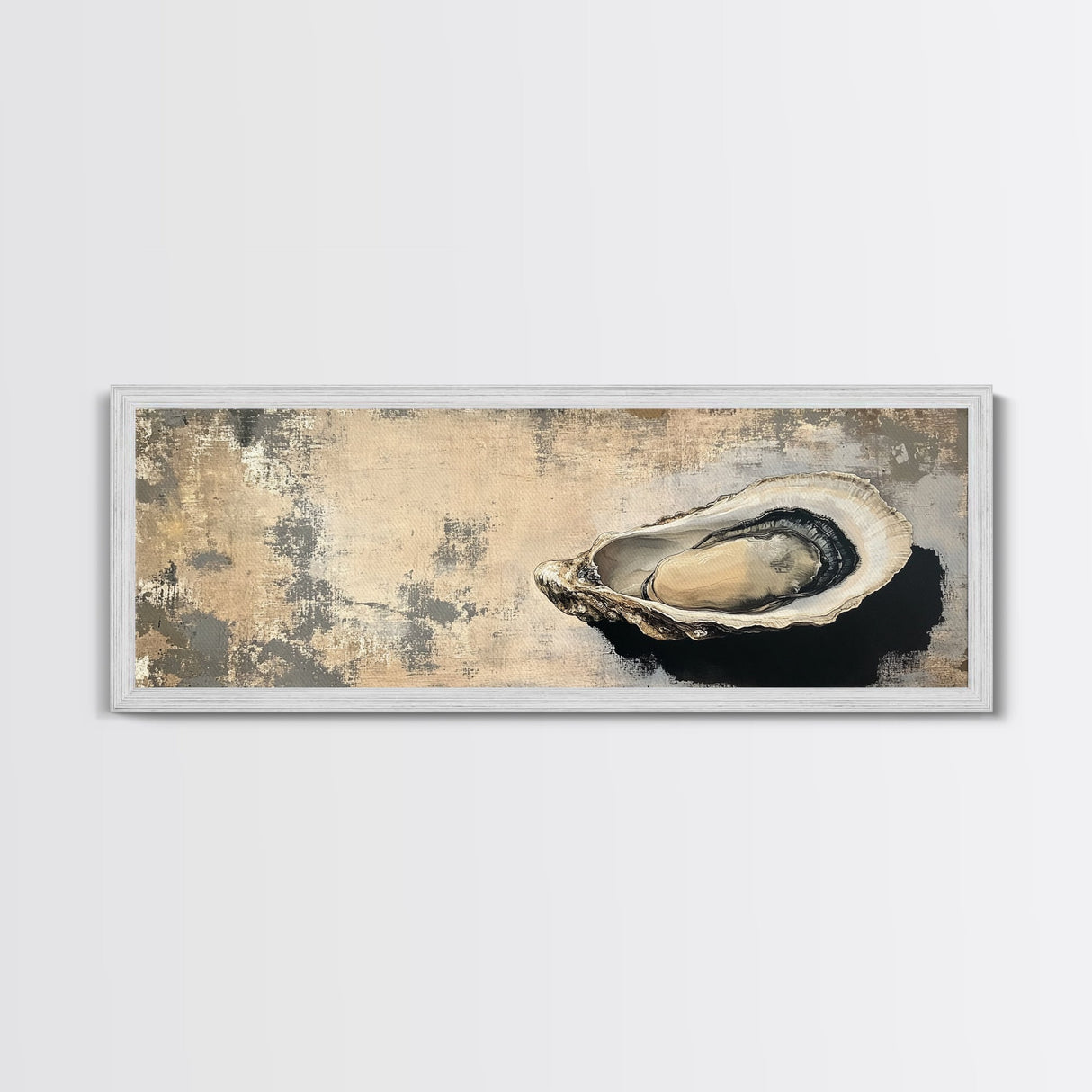 Wabi Sabi Kitchen Wall Decor, Oyster Shell Painting Print, Canvas Print, Oyster Wall Art, Boho Kitchen Decor, Dining Room Wall Art, Kitchen Decor
