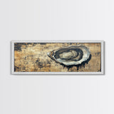 Extra Wide Panoramic Print of an Oyster, Wabi Sabi Minimalist Wall Art, Kitchen Home Decor, Kitchen Art, Wall Art for Dining Room