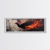 Panoramic Phoenix Painting Print, Phoenix Wall Art, Framed Canvas Art, Phoenix Painting, Phoenix Decor, Rebirth, Trendy Wall Art