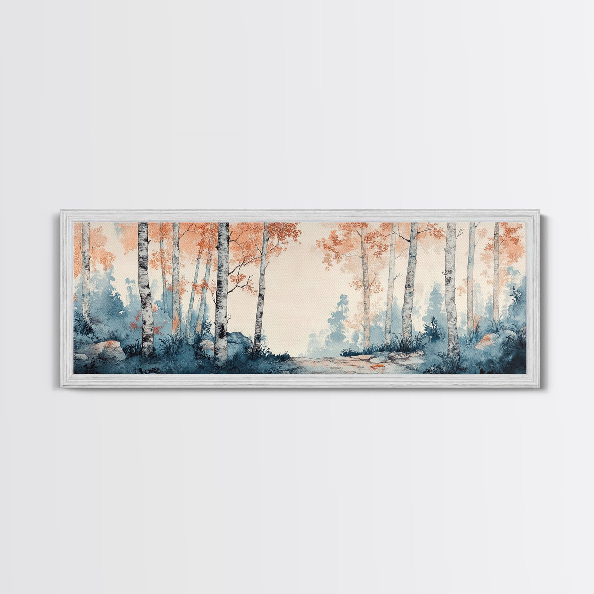 Original Birch Forest Oil Painting Print, Birch Tree Art, Birch Tree Painting, Panoramic Wall Art, Centerpiece Art, Statement Piece Art, Custom Art