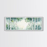 Aspen Trees Oil Painting Canvas Print, Autumn Aspens Print, Muted White Tree Wall Art Country Farmhouse Wall Art Birch Tree Art