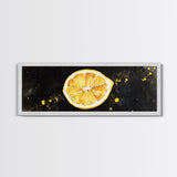 Panoramic Lemon painting Print, Food Kitchen Wall Art, Dining Room Decor, Horizontal Wall Art, Lemon Art, Lemon Home Decor, Kitchen Painting