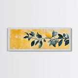 The Lemon Tree Framed Canvas Print, Horizontal Panoramic Wall Art, Kitchen Decor, Gift For Her, Lemon Tree Painting Wall Art