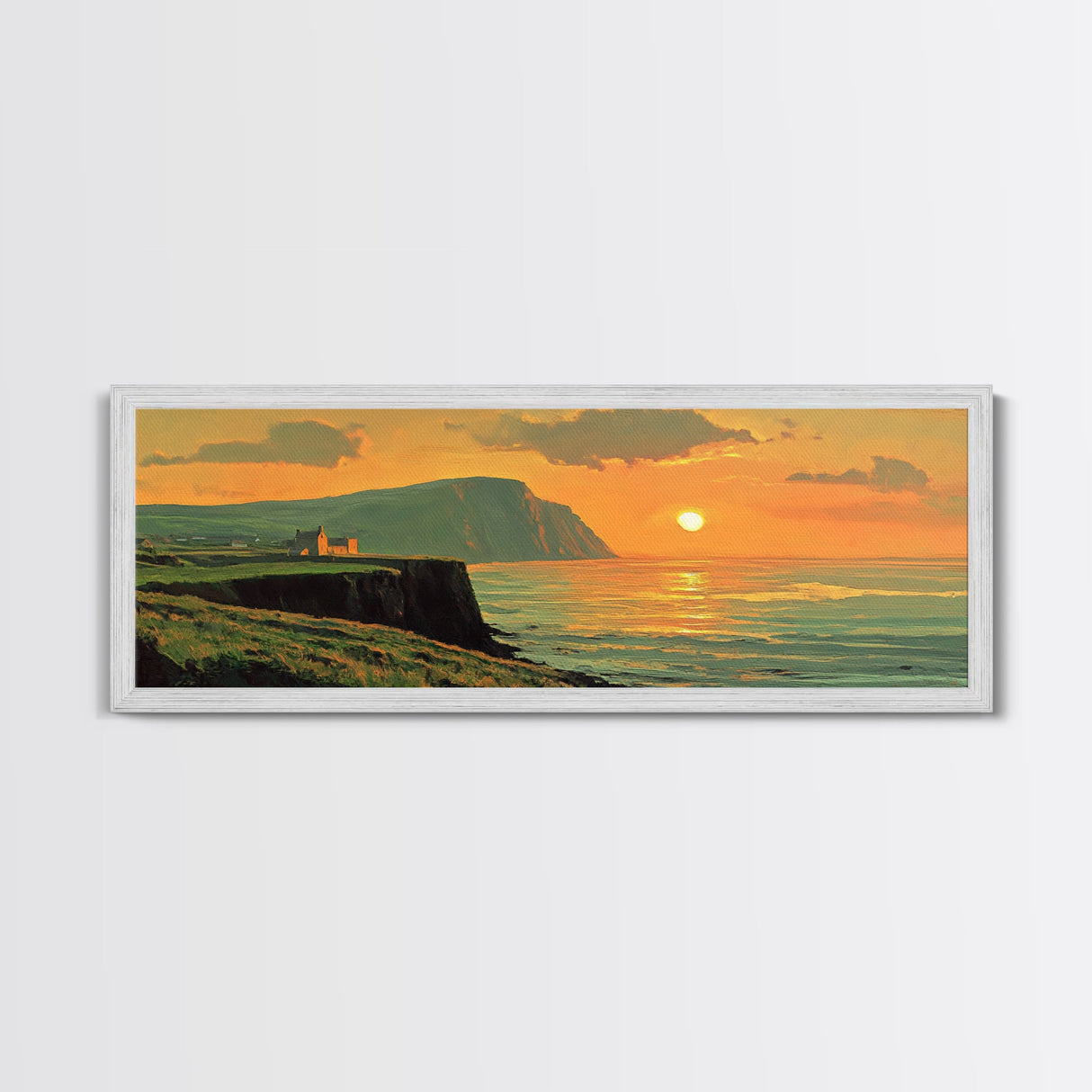 Ireland Painting Print Cliffs of Moher, Framed Canvas Print, Wood Framed Wall Art, Ireland Painting, Ireland Decor, Art of Ireland