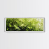 Moss Wall Art - Panoramic Canvas Print - Watercolor Painting of Green Moss