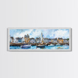 Nantucket Massachusetts Wall Art Framed Canvas Print, Nantucket Painting, Nantucket Nautical Decor, Nautical Landscape Painting