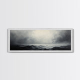A storm rolls in over the ocean, framed canvas print - wood framed wall art - seascape painting - ocean painting