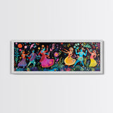 Kerala Style Art Canvas Print, Kerala Mural Painting Print, Panoramic Horizonal Wide Wall Art, Kerala Painting Mural