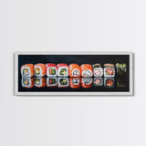 Panoramic Extra Wide Kitchen Wall Art, Sushi Painting Tuna Roll Painting, Modern Art for Kitchen, Kitchen Painting, Dining Room Decor