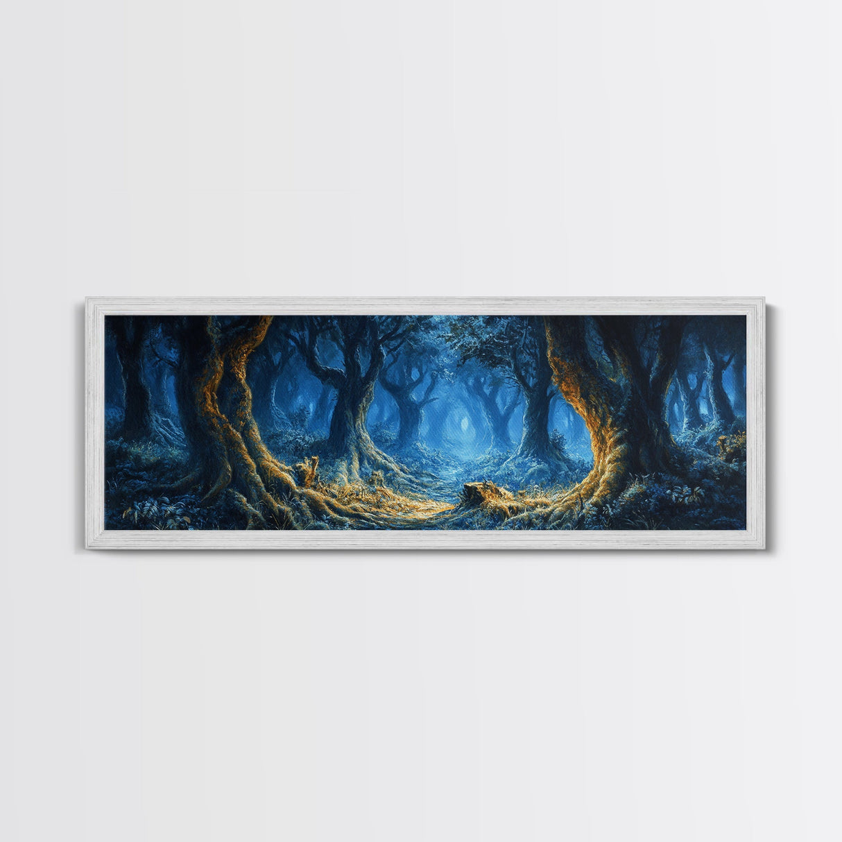 Tunnel of Trees Through a Fantasy Forest, Framed Canvas Print, Fantasy Wall Art, Mythical Fantasy Art, Autumn Fantasy Art, Surreal Fantasy Art