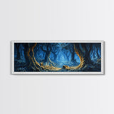 Tunnel of Trees Through a Fantasy Forest, Framed Canvas Print, Fantasy Wall Art, Mythical Fantasy Art, Autumn Fantasy Art, Surreal Fantasy Art