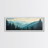 Mountain Painting Print, Mountain Art, Panoramic Wall Art, Extra Wide Horizontal Art, Ultra Wide Wall Art, Blue Ridge Mountains Painting