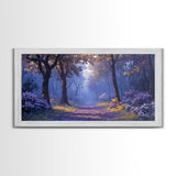 The Path Through The Forest, Framed Canvas Print, Fantasy Landscape Painting, Wood Framed Home Decor, Above Sofa Living Room Wall Art