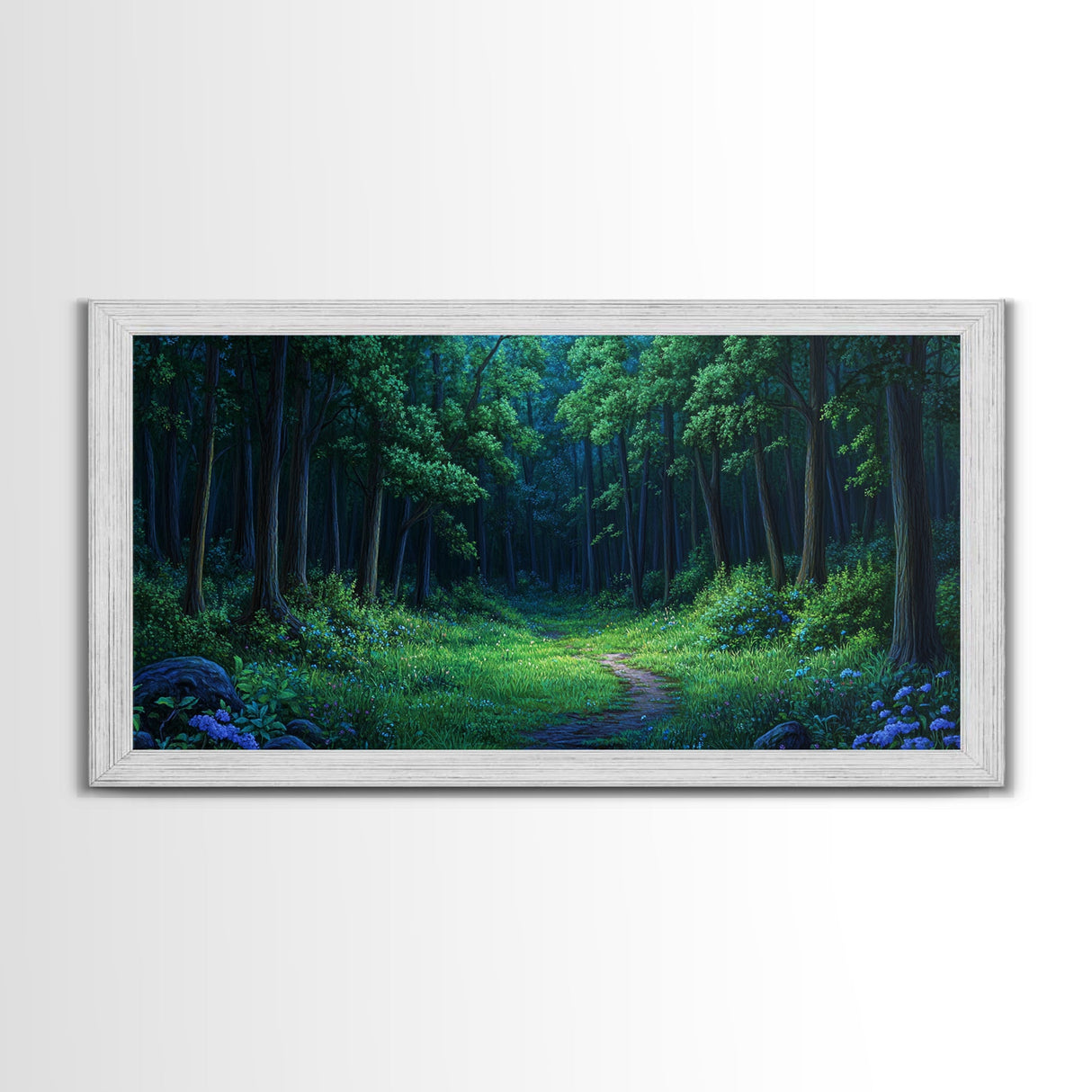 Large Framed Vintage Style Landscape Painting Print | Fantasy Wall Art | Fantasy Painting | Forest Painting | Landscape Wall Art