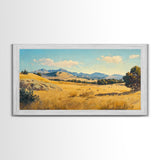 Retro Western Landscape Painting Print, Boho Southern Decor, Fall Decor, Above mantle Art, Centerpiece Art, Landscape Oil Painting