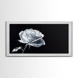 Large White Rose Painting Canvas Print, Flower Painting, Floral Decor, Moody Centerpiece Painting, Above Mantle Wall Art, Above Sofa Wall Art