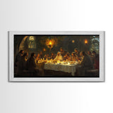 The Last Supper - Framed Canvas Print - Christian Wall Art - Chistmas Home Decor - Last Supper Oil Painting Print - Christian Home Decor