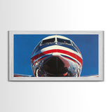 Oil Painting Print of a Jet, Framed Canvas Print, Airplane Wall Art, Airliner Painting