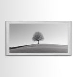 Loneliness - Framed Canvas Print Ready To Hang Wall Art - Thought Provoking Art - Moody Wall Art - Moody Painting - Black and White Dead Tree Art