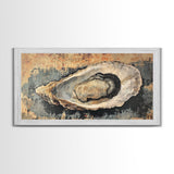 Oyster Shell Painting Canvas Print, Boho Nautical Decor, Coastal Wall Art, Framed Canvas Print, Minimalist Oyster Painting, Nautical Wall Art
