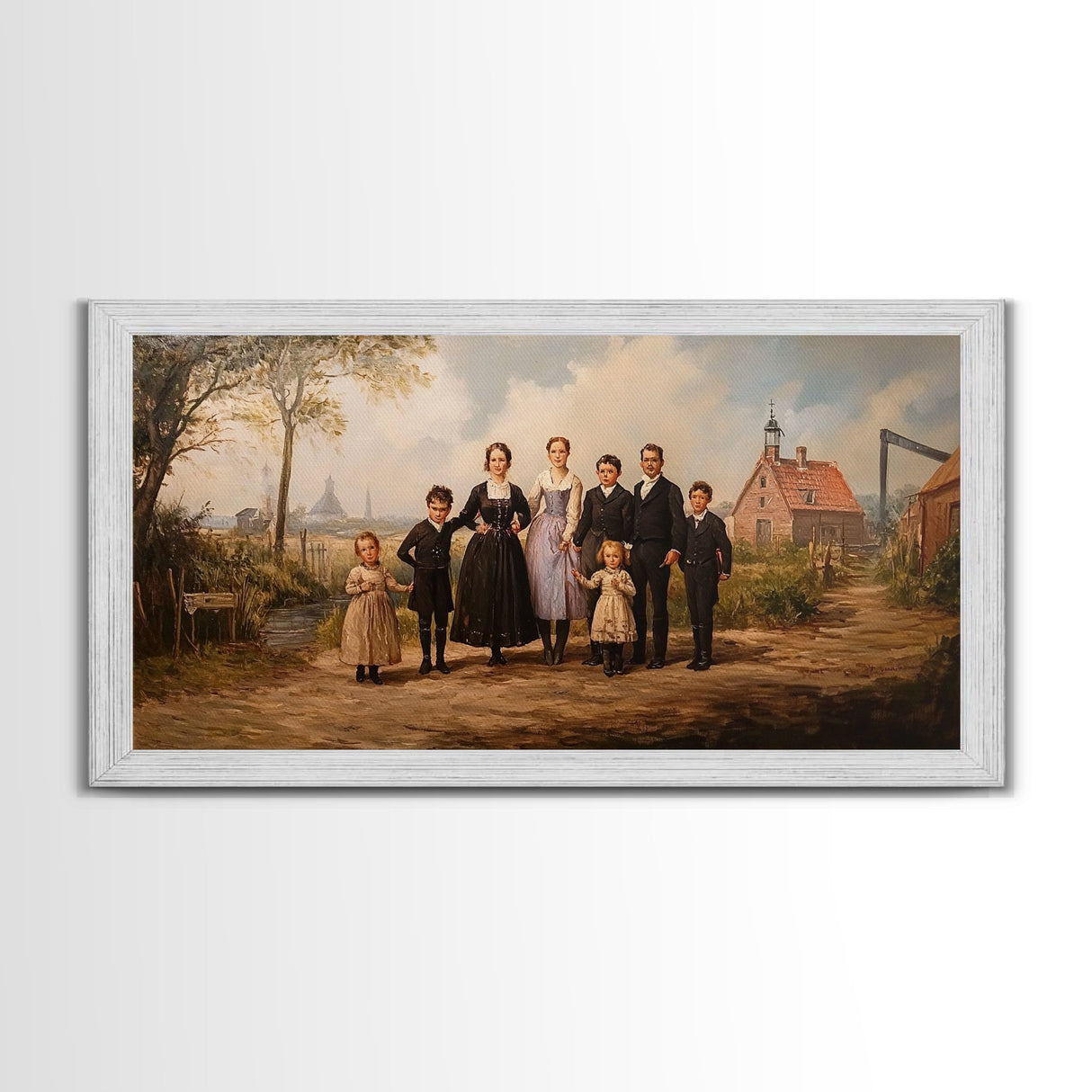 Dutch Family Painting Canvas Print, Funky Wall Art, Dutch Family Wall, Dutch Style Art