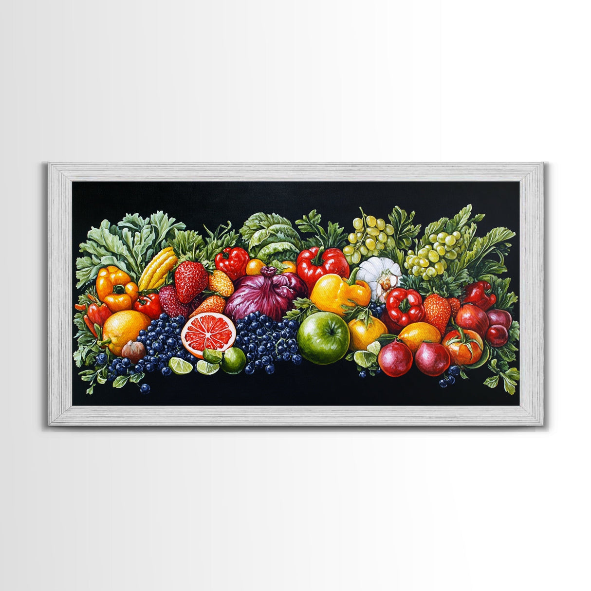Fruits and Vegetables Wall Art Canvas Print, Kitchen Decor, Kitsch Decor, Kitchen Wall Art, Dining Room Decor, Modern Farmhouse Kitchen Art