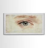 Closeup Study of an Eye Framed Canvas Print, Eye Oil Painting, Whimsical Home Decor, Paint of a Blue Human Eye