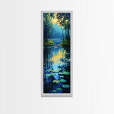 Serene Lake Reflection Framed Canvas Print, Coastal Landscape Art, Lake Tahoe Art, Above Bed Wall Art, Rustic Decor Gift Idea Christmas